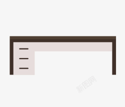 灰色简易家具办公桌矢量图素材