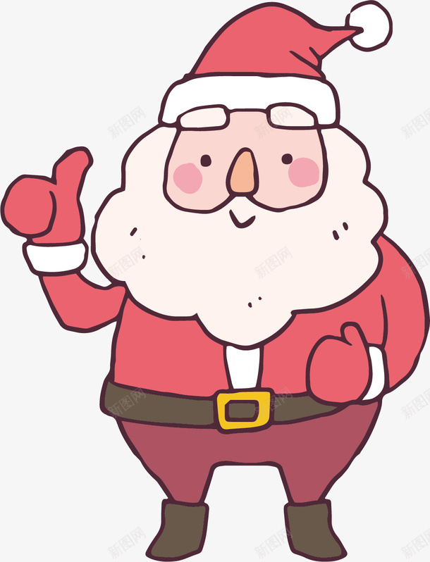 称赞的圣诞老人矢量图ai免抠素材_88icon https://88icon.com 卡通手绘 圣诞老人 圣诞节 水彩 白胡子老人 红色手套 矢量图
