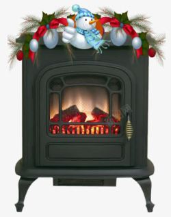 卡通圣诞装饰壁炉素材