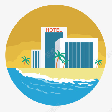 假日素材假日海景酒店标图矢量图图标图标