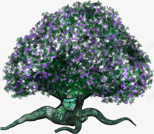 紫色古树png免抠素材_88icon https://88icon.com 创意 古树 手绘 树木 紫色