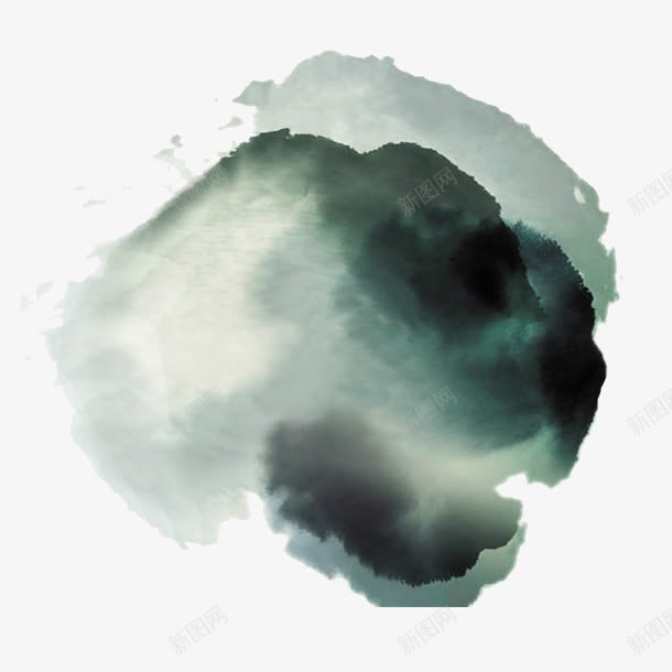 水墨晕迹png免抠素材_88icon https://88icon.com 晕 水墨 水墨晕迹 青绿色水墨