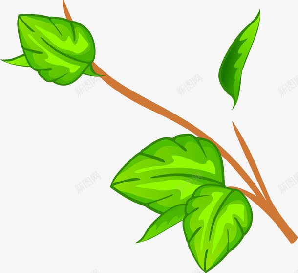绿色卡通清新植物png免抠素材_88icon https://88icon.com 卡通 植物 清新 绿色