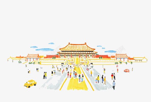 北京手绘png免抠素材_88icon https://88icon.com 天安门 彩画 旅游