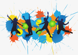 炫彩人物剪影素材