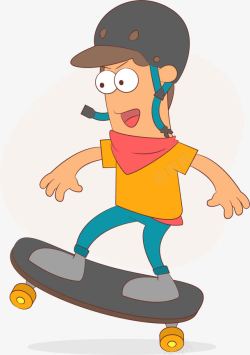 玩滑板的少年素材