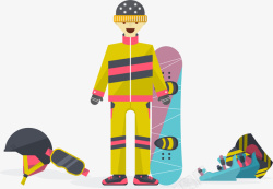 滑雪男孩矢量图素材