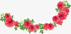 红色卡通节日花朵装饰素材