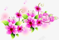 粉色手绘鲜花手绘花朵素材