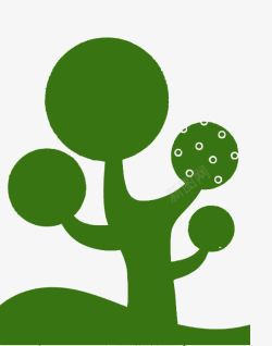 绿色的圆形树装饰剪影素材