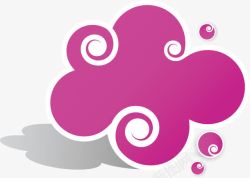 紫色云朵形状对话框素材