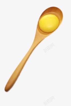 木勺子里一个蛋黄素材