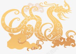 金色龙纹中国风花纹素材