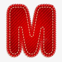 红色织布英文字母素材