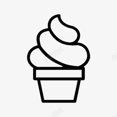 冰淇淋杯美味甜点图标图标