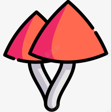 蘑菇秋天53线形颜色图标图标