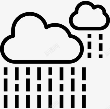 下雨天气151线性图标图标