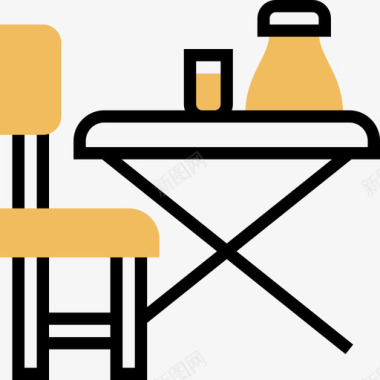 4K图标餐桌烧烤和烧烤4黄阴影图标图标