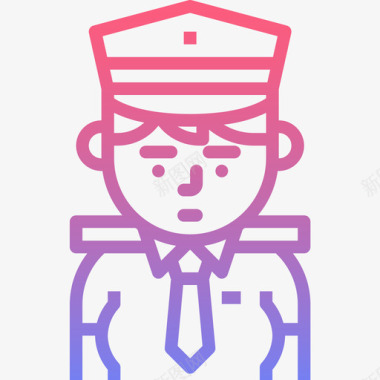 女警察职业女性化身5线性梯度图标图标