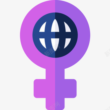 女性女权主义扁平化图标图标