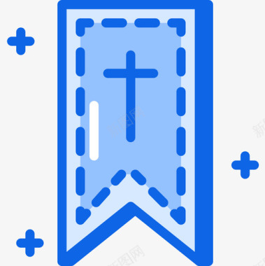 十字架假日43蓝色图标图标