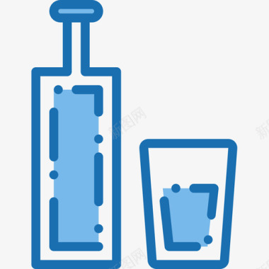 瓶子饮料和饮料4蓝色图标图标