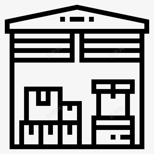 仓库箱子建筑物图标svg_88icon https://88icon.com 仓库 建筑物 物流 箱子