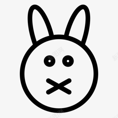 兔子复活节伊斯特堡线图标图标