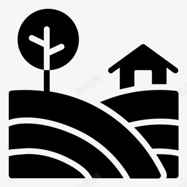 农场房子风景图标图标