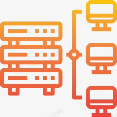 计算机滑块服务器计算机网络6渐变图标图标