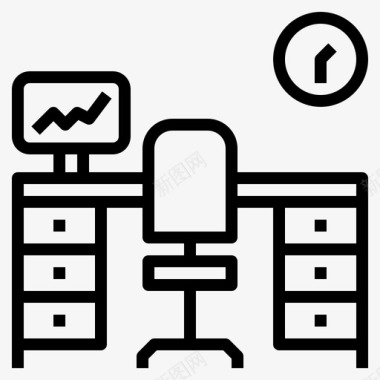 财务工作总结办公桌工作台摩托车轮廓图标图标