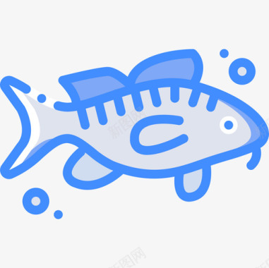 鳕鱼海洋生物蓝色图标图标