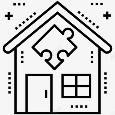 房屋构件房屋建筑房屋拼图图标图标