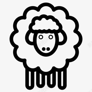 复活节羔羊绵羊图标图标