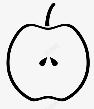 苹果水果切片图标图标
