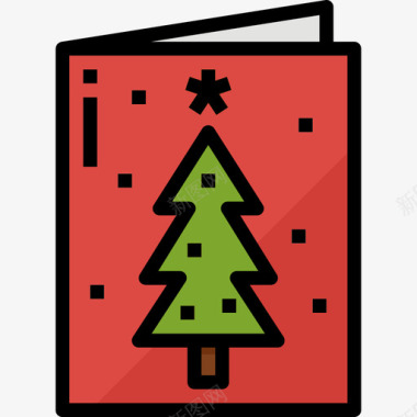 圣诞卡圣诞191线性颜色图标图标