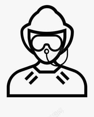 呼吸工人面罩个人防护装备图标图标