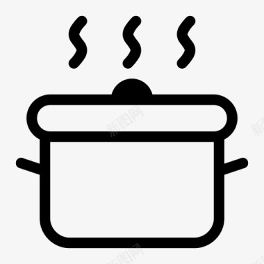 平底锅锅烹饪锅炊具图标图标