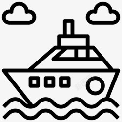 现代的游艇船邮轮交通图标高清图片