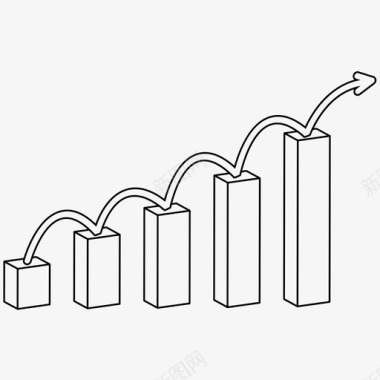 分析矢量图增长分析财务增长图标图标
