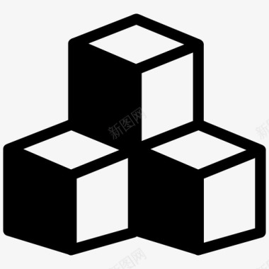 立方体骰子菱形图标图标