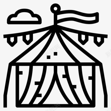 马戏帐篷马戏团娱乐图标图标