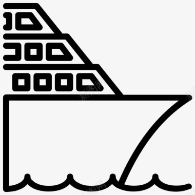 游船渡轮运输图标图标