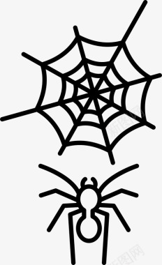 蜘蛛万圣节恐怖图标图标
