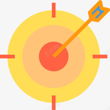 企业的目标目标搜索引擎优化3平坦图标图标