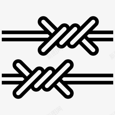 篱笆荆棘篱笆带刺铁丝网栅栏图标图标