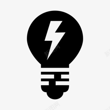 电力绿色能源灯泡图标图标