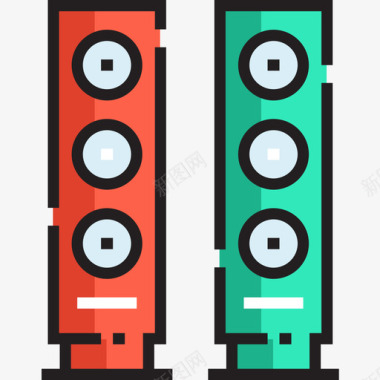 内部图片扬声器内部14线性颜色图标图标