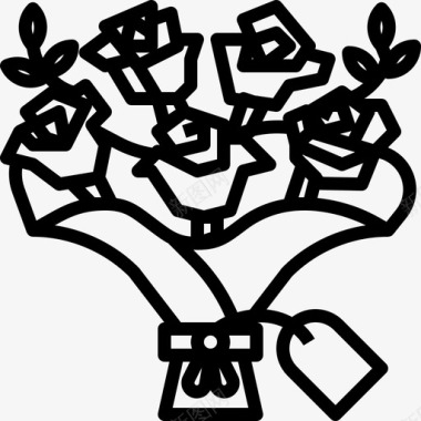 鲜花花束婚姻图标图标