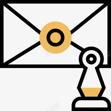 字母邮政元素5黄色阴影图标图标